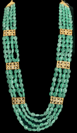 LN59 Ghazal emerald beads Rani haar ( SHIPS IN 4 WEEKS )