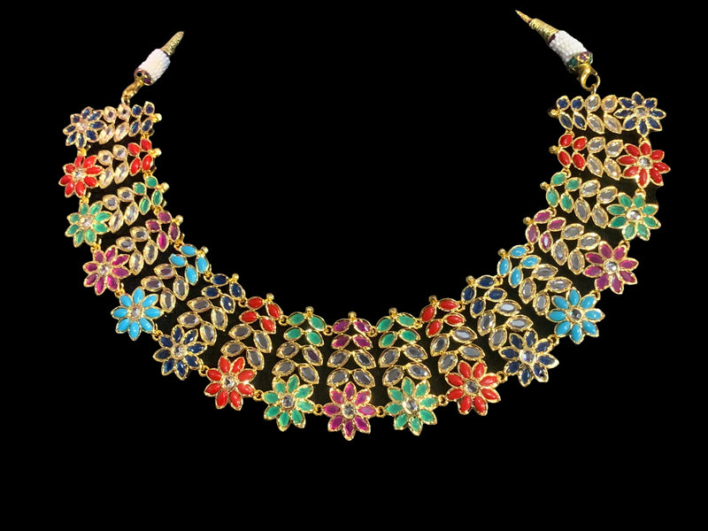 NS369 MIZAN Hyderabadi gold plated necklace set ( READY TO SHIP )