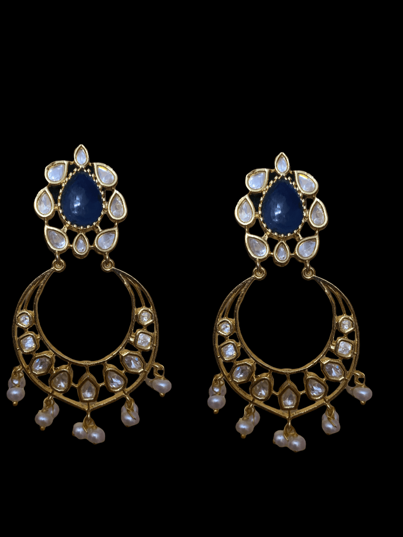 DER66 Evie cz earrings in fresh water pearls - BLUE ( READY TO SHIP)