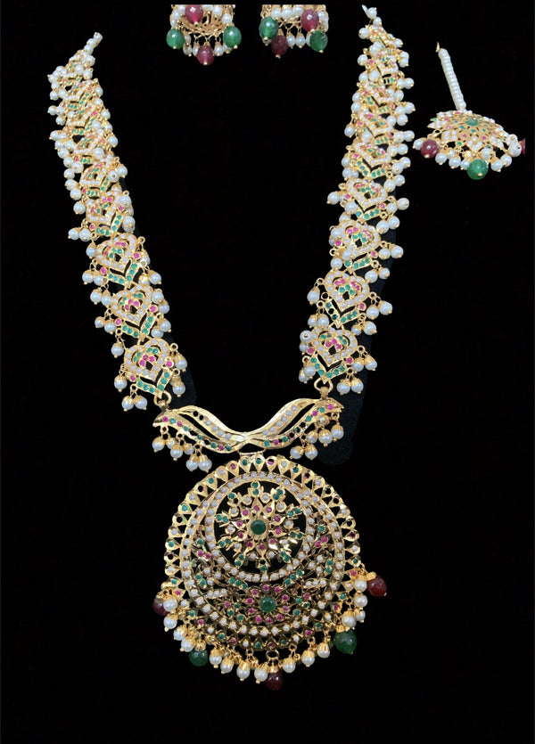 Sehba pearl rani haar in ruby emeralds ( SHIPS IN 4 WEEKS )