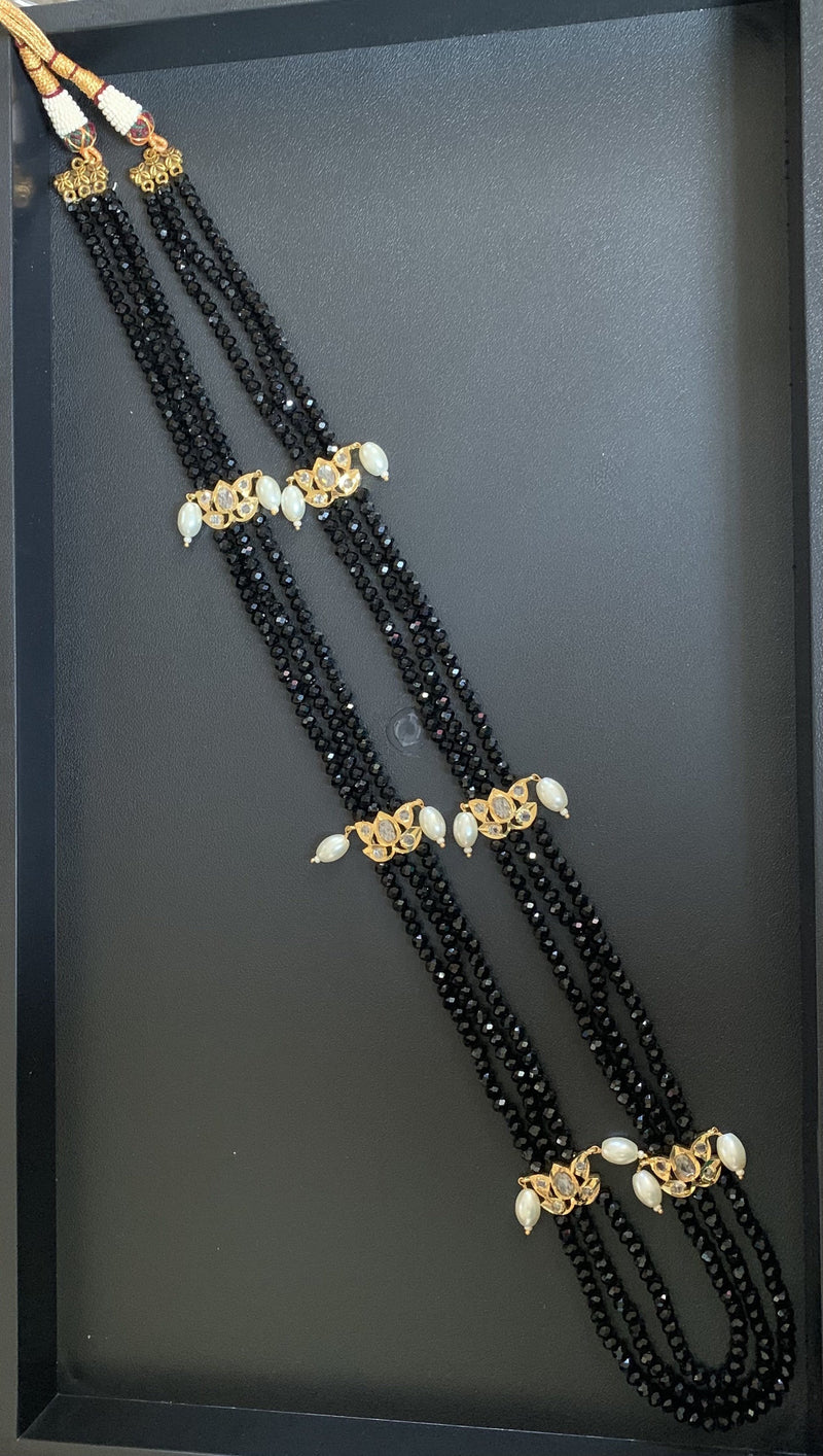 Raina  black   beads  necklace ( SHIPS IN 4 WEEKS )