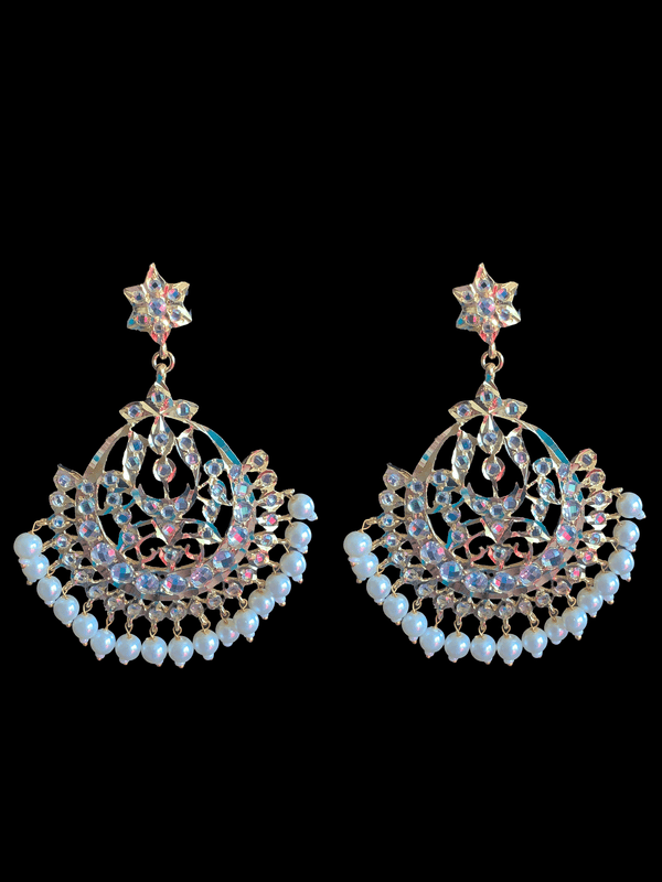 DER127 Sehra chandbali in shell pearls  .  ( READY TO SHIP  )