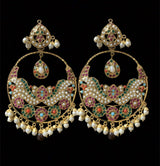 Roma   oversized  chandbali earrings ( Navratan  ) READY TO SHIP