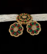 gold plated cz choker in ruby  emerald ( READY TO SHIP )