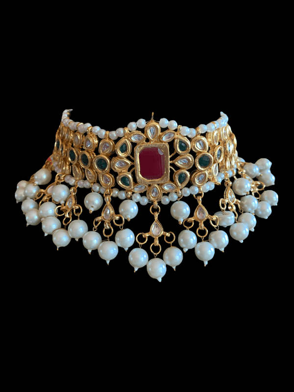 Radha sabyasachi inspired kundan choker with earrings ( READY TO SHIP )