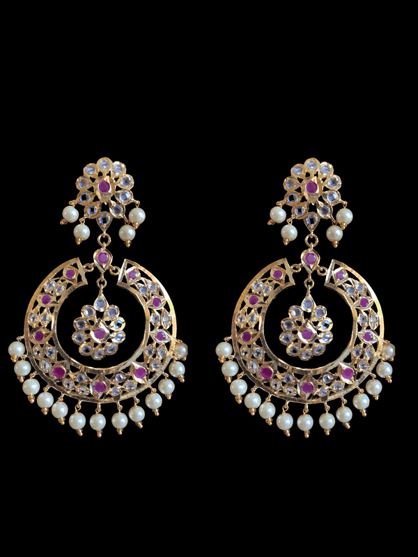 DER216 Reeba chandbali in rubies  (READY TO SHIP )