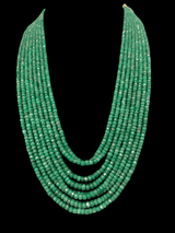 NS299 Eight layer natural emerald beads necklace ( SHIPS IN 2 WEEKS )