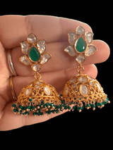 DER308 clara jhumka( green ) ( READY TO SHIP)