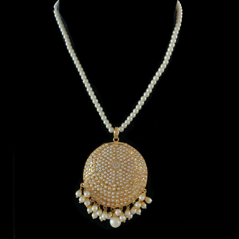 PS13 Ruhi jadau pendant set in pearls  ( READY TO SHIP )