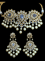 C182 Shaburi gold plated Hyderabadi choker with earrings ( READY TO SHIP)