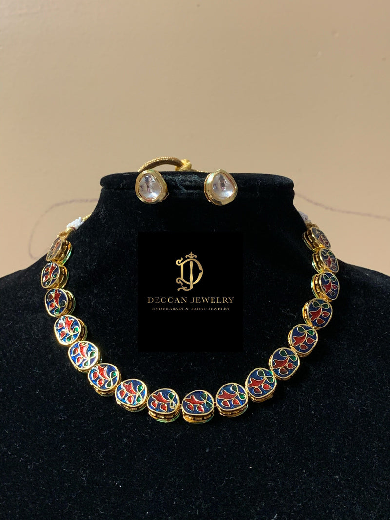 NS78 Bhavika kundan necklace ( SHIPS IN 3 WEEKS )