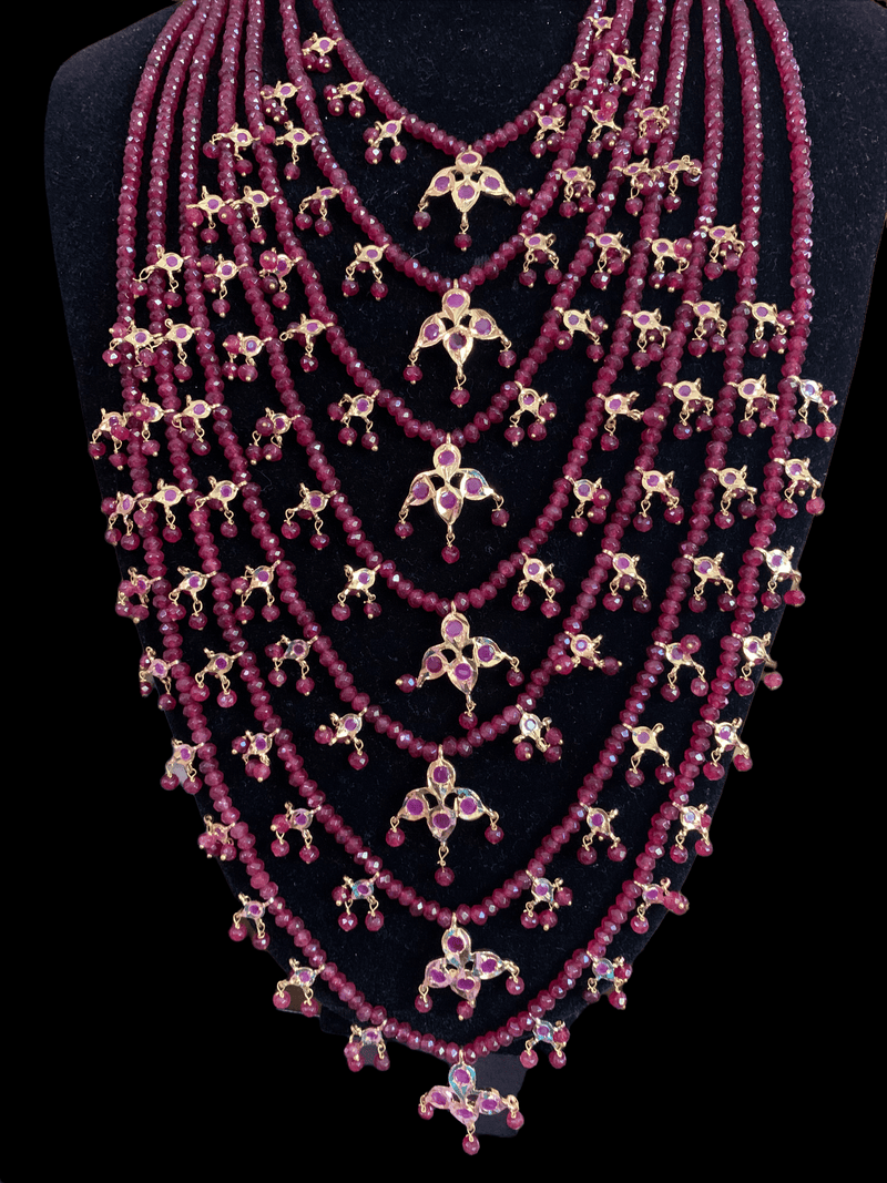 SAT30 Insia bridal satlada in ruby beads ( READY TO SHIP)