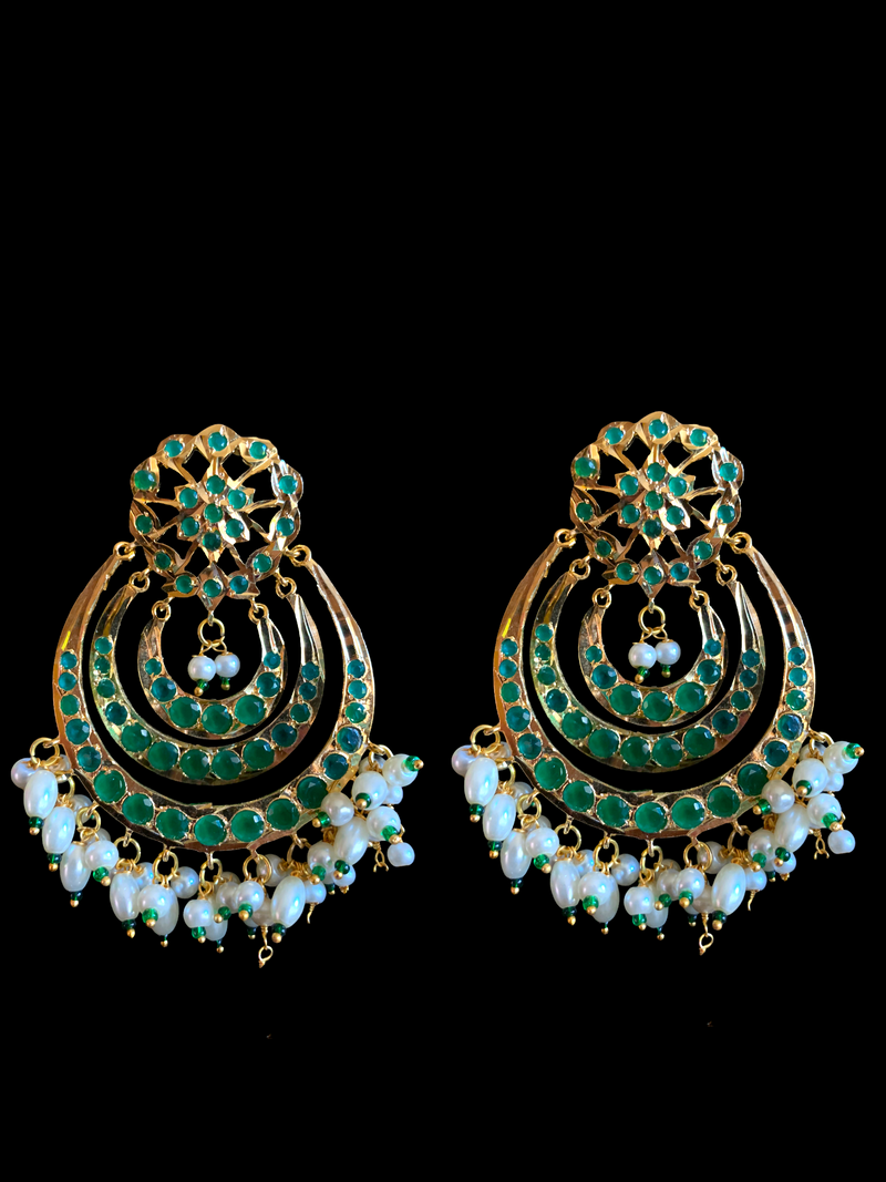 NS373 Malavika necklace set in green     ( SHIPS IN 4 WEEKS)