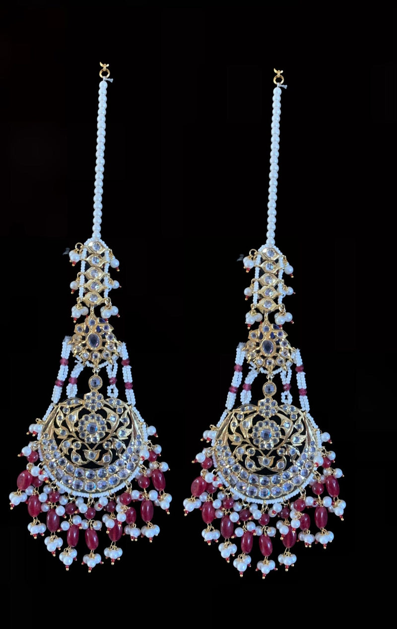 DER171  Romana ruby  statement jhoomar earrings ( READY TO SHIP )