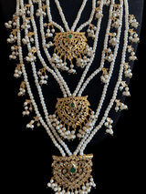 SAT62 Maahi bridal Hyderabadi three layered necklace with earrings ( READY TO SHIP )