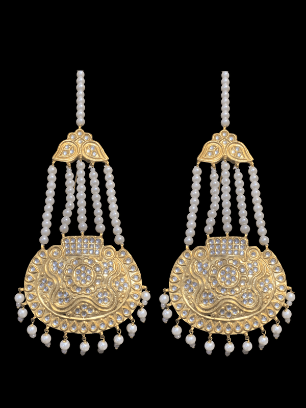 DER294A Salva kundan pearl jhoomar earrings ( READY TO SHIP)