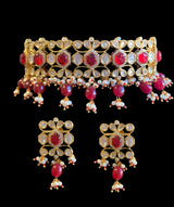 Vedika polki choker in ruby ( READY TO SHIP)