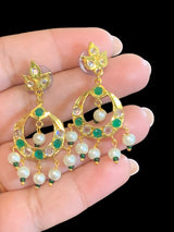 DER401 Neda chandbali in green ( READY TO SHIP)