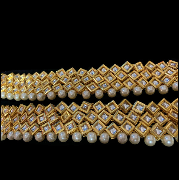 Bridal  kundan  Anklets ( shell pearls  ) ( READY TO SHIP )
