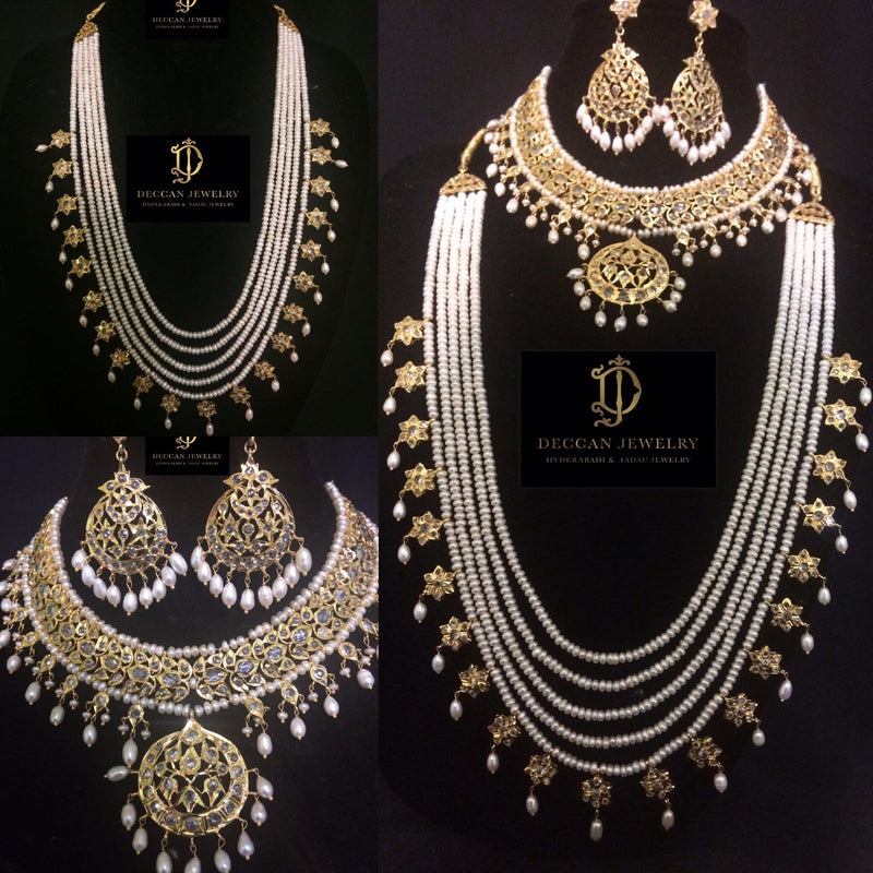 Anamra natural pearls bridal set (SHIPS IN 4 WEEKS ) – Deccan Jewelry