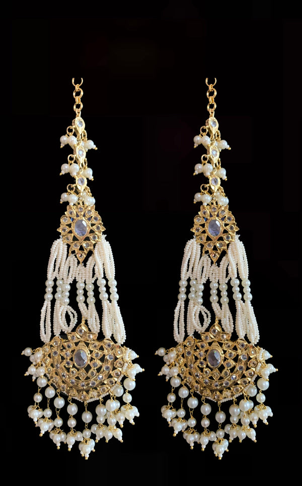 DER82 Lana jhoomar earrings - pearls (SHIPS IN 4 WEEKS )