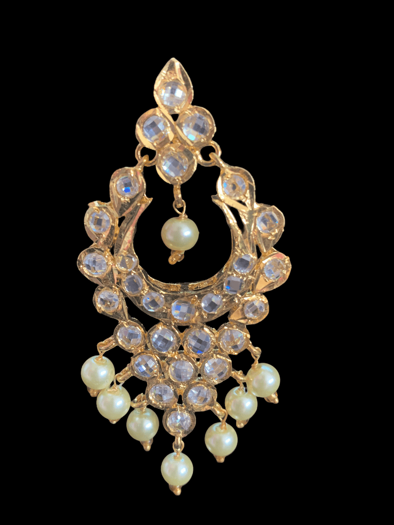 DER289 Mushk Hyderabad Chandbali - golden pearls ( READY TO SHIP )
