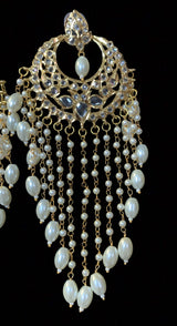 DER280 Noor chandbali pearls  ( SHIPS IN 4 WEEKS )