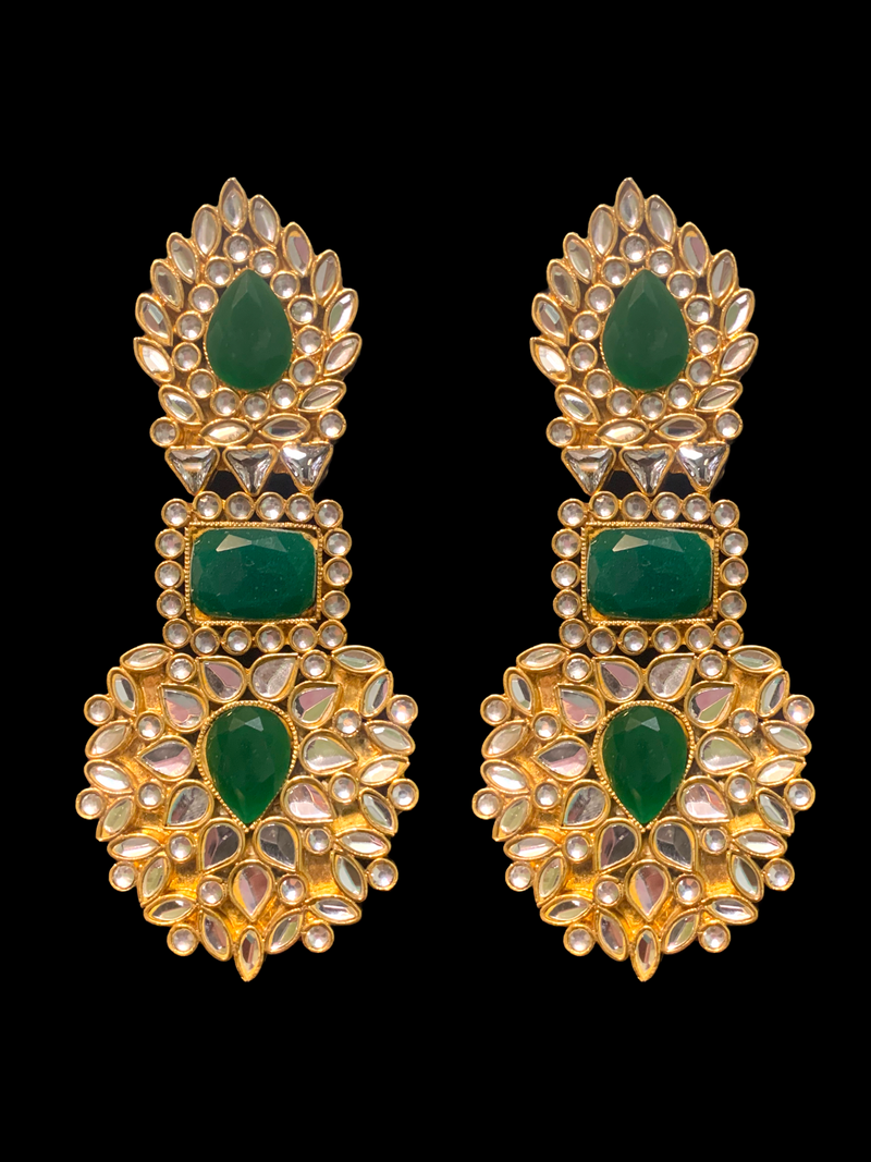 DER397 Ramsha kundan statement earrings ( SHIPS IN 4 WEEKS )