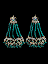 LN39 Cassie rani haar with earrings in green beads ( SHIPS IN 4 WEEKS  )