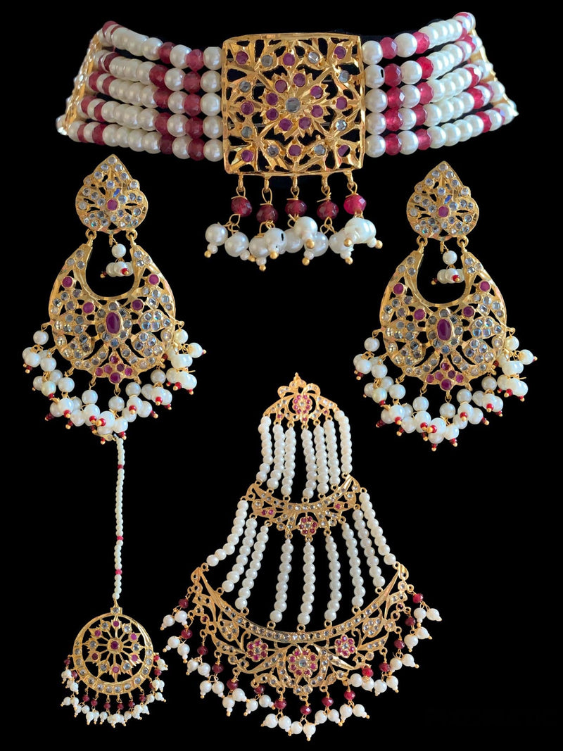 Namita bridal set in rubies ( SHIPS IN 3 WEEKS )
