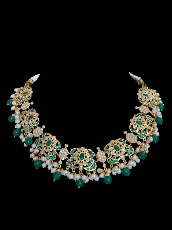 NS75 Niyati necklace set in green   ( SHIPS IN 4 WEEKS  )