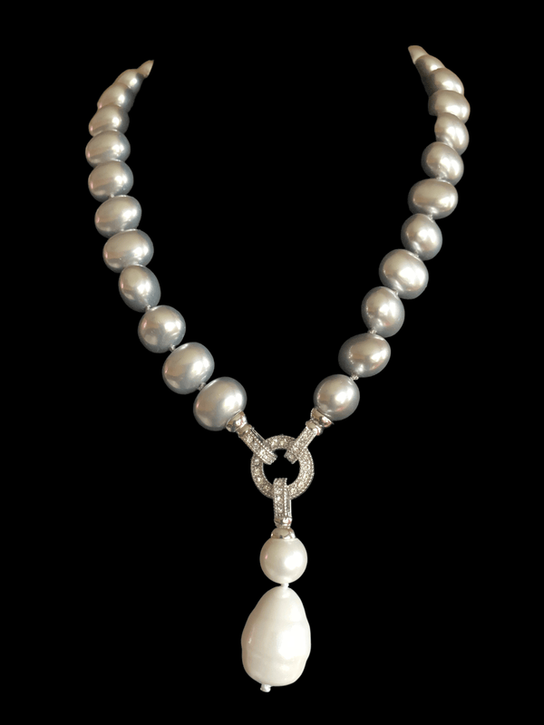 NS266 Pearl necklace set ( READY TO SHIP  )