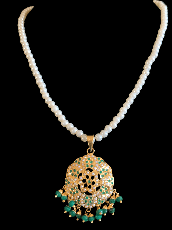 PS480 Naima pendant set in emeralds  ( READY TO SHIP)