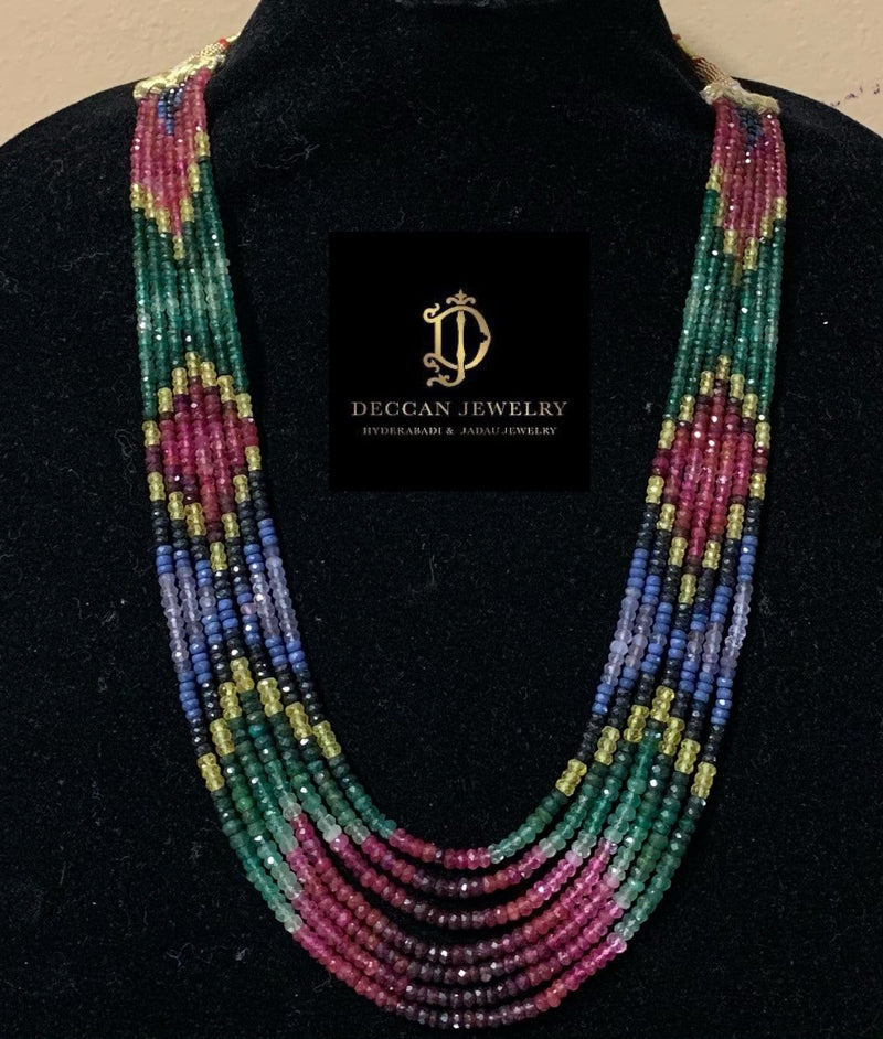 Rainbow bead necklace 7 lines(READY TO SHIP)