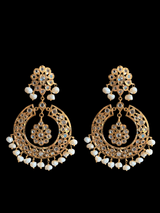 DER175 Reeba chandbali in fresh water pearls (READY TO SHIP )