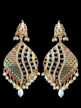 Tisha punjabi Jadau earring tika in Navratan ( READY TO SHIP)