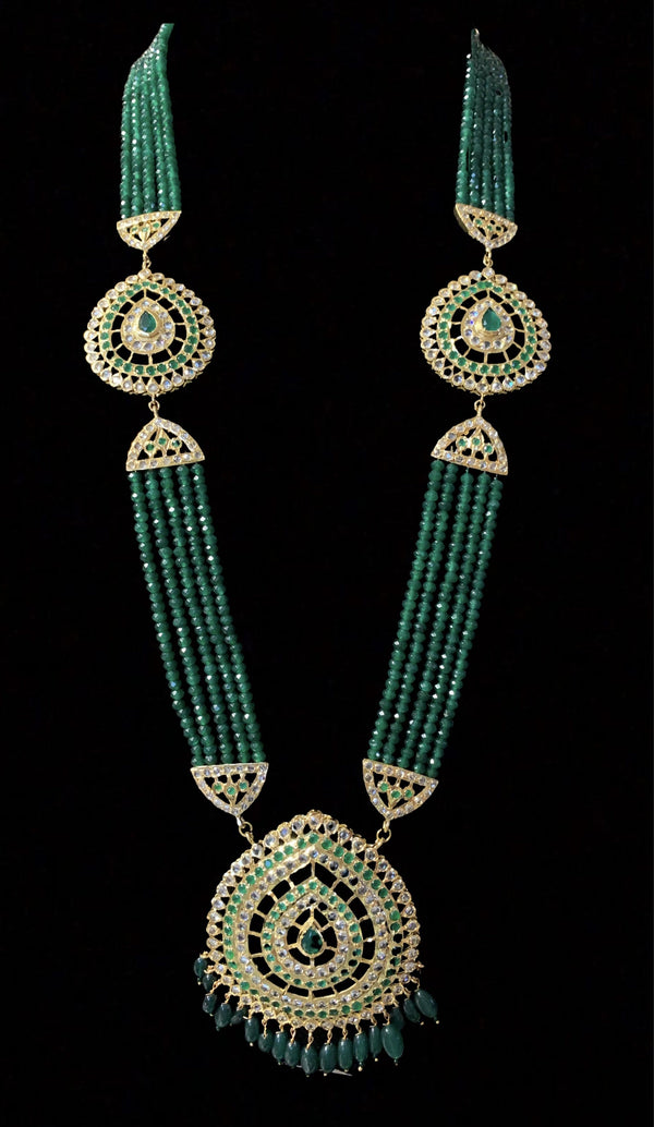 Nadine long hyderabadi rani haar ( green) ( READY TO SHIP )