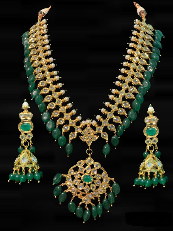 NS100 Tanika necklace set in green ( READY TO SHIP )