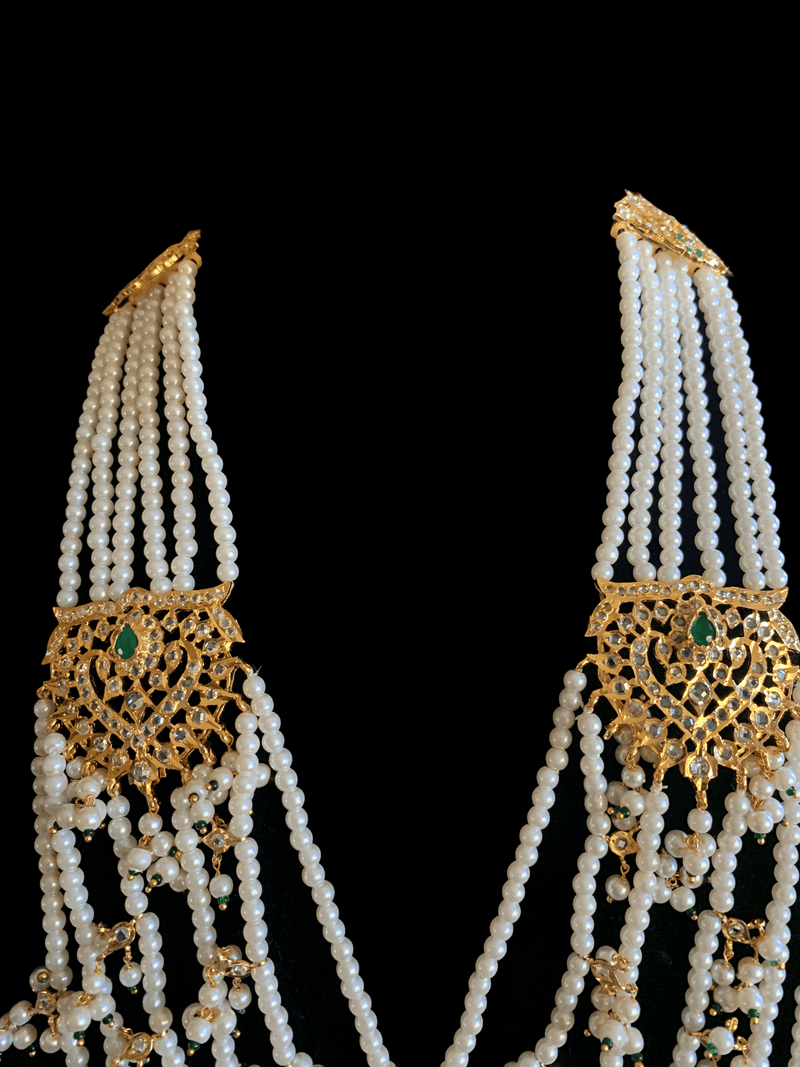 SAT62 Maahi bridal Hyderabadi three layered necklace with earrings ( READY TO SHIP )