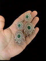 Manahil cz set in emeralds ( SHIPS IN 4 WEEKS  )