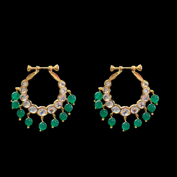 Nida Medium Sized Hyderabadi Jadau Chandbali in Pearls , Indian Jewellery ,  Pearl Earrings DER566 - Etsy Denmark