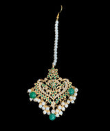 Afreen emerald earrings tika ( SHIPS IN 4 WEEKS   )