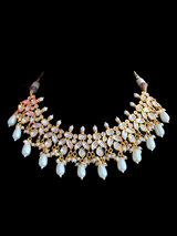 NS353 high quality polki necklace in pearls ( READY TO SHIP)