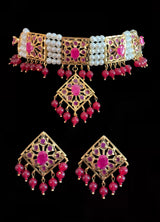 Anushay ruby  choker with earrings ( SHIPS IN 4 WEEKS )