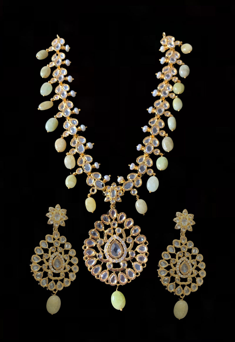 NS101 Ashrita polki necklace with earrings ( READY TO SHIP)