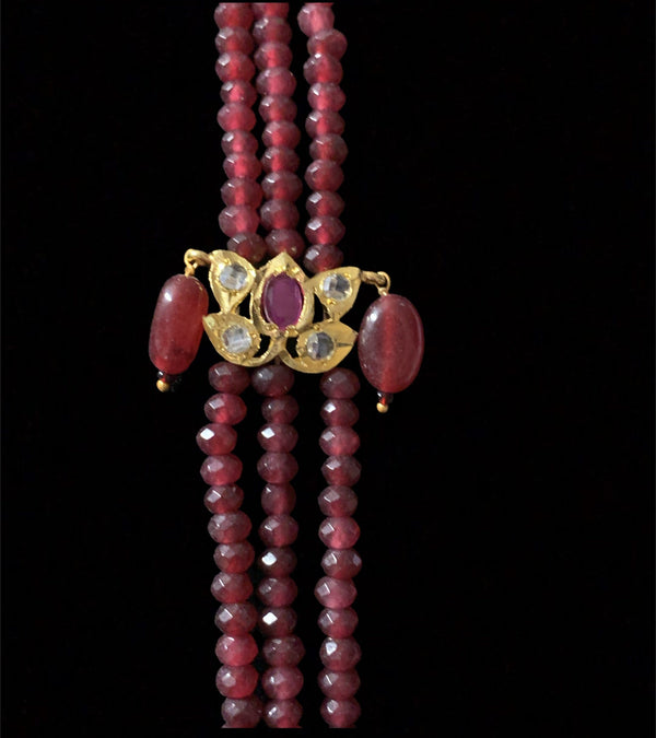 LN64 Raina Ruby  beads  necklace (SHIPS IN 2 WEEKS )