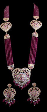 Antara hyderabadi Rani haar -red/ruby ( SHIPS IN 4 WEEKS )