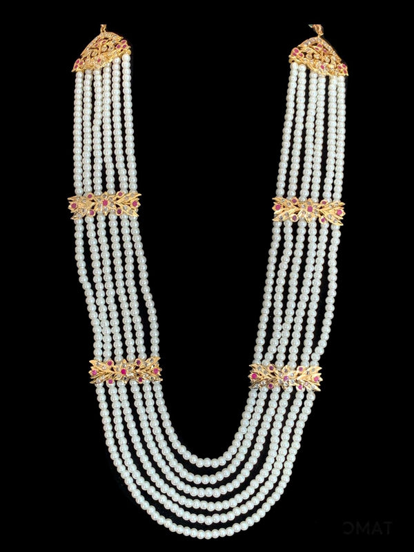 LN66 Laura hyderbadi pearl haar with earrings ( READY TO SHIP)