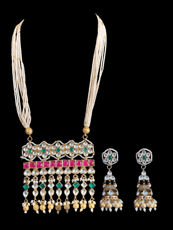 PS324  pachi kundan pendant set ( READY TO SHIP)