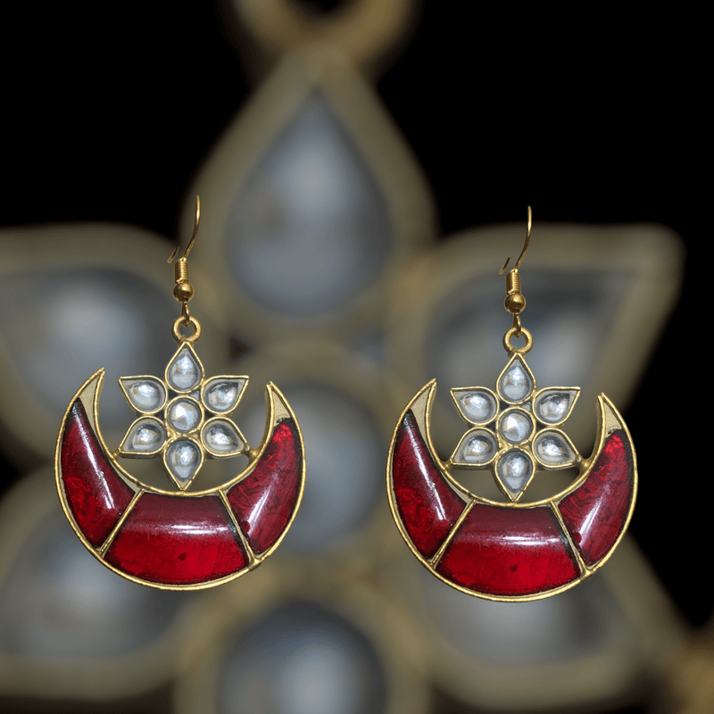 DER243 Niswa farshi kundan earrings  (READY TO SHIP )